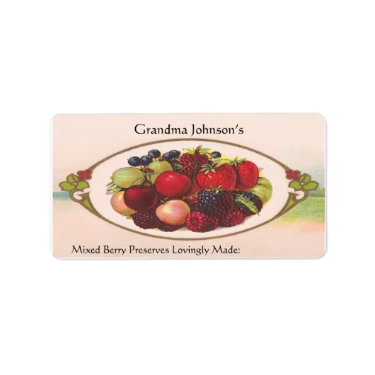 名前をカスタムするヴィンテージ食品ラベル ラベル (正面)