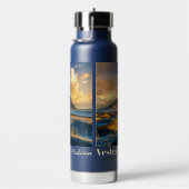 名前をカスタムするヴェストラホルン山脈、アイスランド ウォーターボトル (右面)