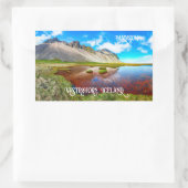 名前をカスタムするヴェストラホルン山脈、アイスランド 長方形シール (バッグ)