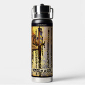 名前をカスタムするヴェネツィア（ヴェニス）ヴィンテージトラベル ウォーターボトル (背面)