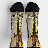名前をカスタムするヴェネツィア（ヴェニス）ヴィンテージトラベル ソックス (上部)