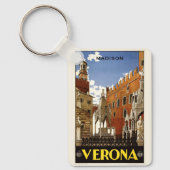 名前をカスタムするヴェローナイタリアヴィンテージトラベル キーホルダー (正面)