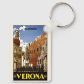 名前をカスタムするヴェローナイタリアヴィンテージトラベル キーホルダー (裏面)