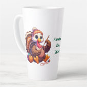 名前をカスタムする七面鳥 カフェラテマグ (左アングル)