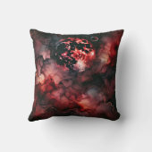 名前をカスタムする不気味な血の月ハロウィンアルコールインク クッション (裏面)