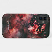 名前をカスタムする不気味な血の月ハロウィンアルコールインク Case-Mate iPhoneケース (裏面(横))