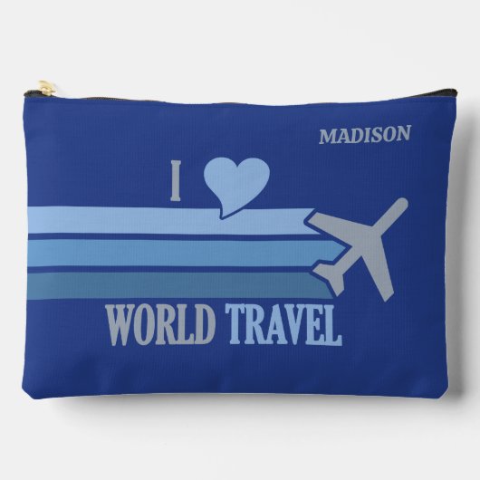 名前をカスタムする世界旅行 アクセサリーポーチ (正面)