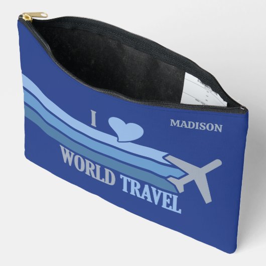 名前をカスタムする世界旅行 アクセサリーポーチ (見開き)