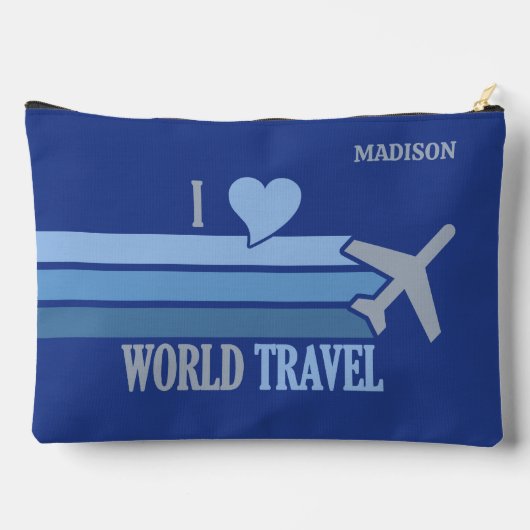 名前をカスタムする世界旅行 アクセサリーポーチ (裏面)