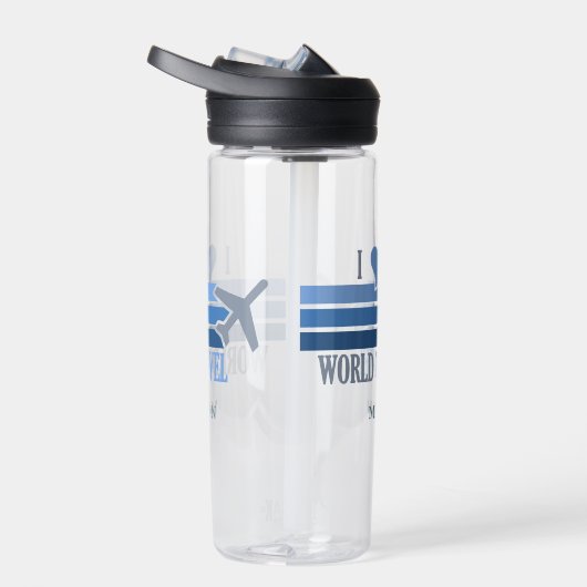 名前をカスタムする世界旅行 ウォーターボトル (右面)