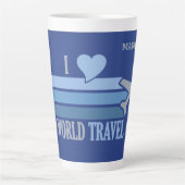 名前をカスタムする世界旅行 カフェラテマグ (正面)