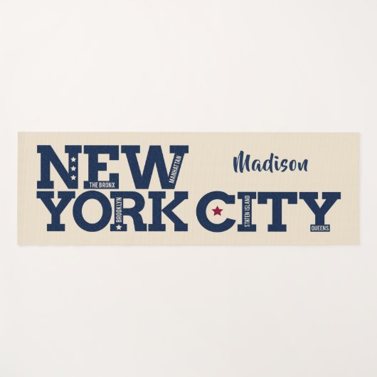 名前をカスタムする両面ニューヨークシティ ヨガマット (正面(横))