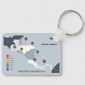 名前をカスタムする中央アメリカの地図 キーホルダー (正面)