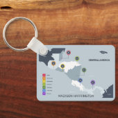 名前をカスタムする中央アメリカの地図 キーホルダー (裏面)