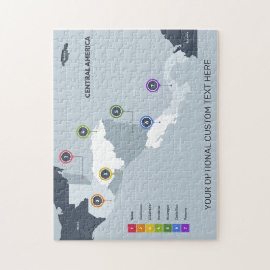 名前をカスタムする中央アメリカの地図 ジグソーパズル (縦)