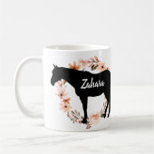 名前をカスタムする乗馬 コーヒーマグカップ (左)