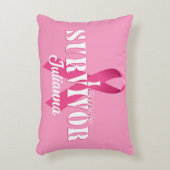 名前をカスタムする乳がんピンクリボン アクセントクッション (正面(垂直))