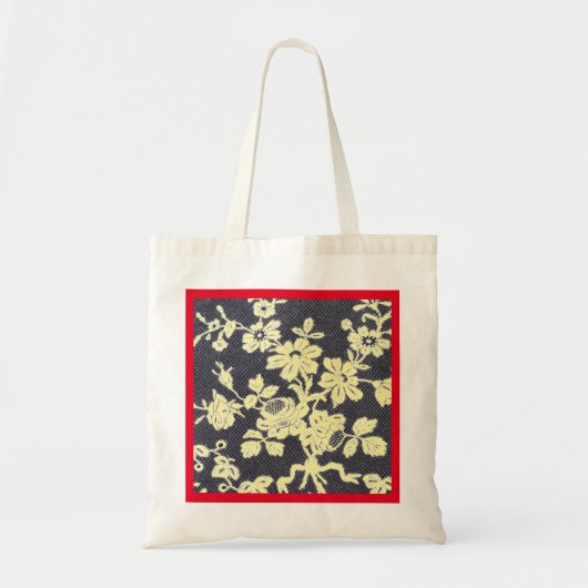 名前をカスタムする予算トートアンティークレース模様 トートバッグ (正面)