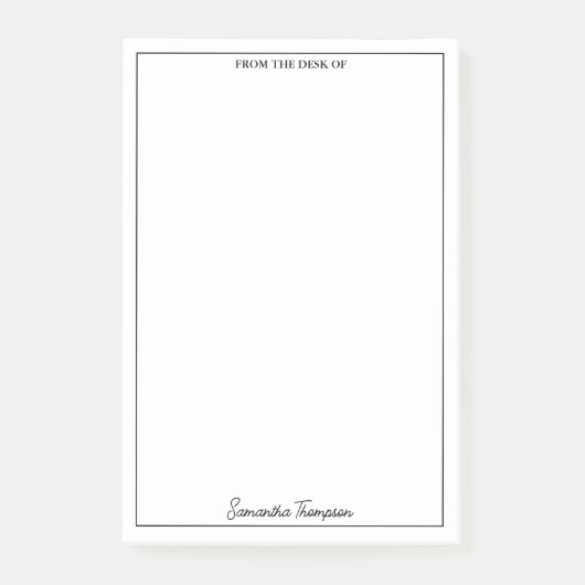 名前をカスタムする事務用の机から ポストイット (正面)