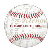 名前をカスタムする付きイニシャルパーソナライズされたモノグラム 野球ボール (裏面)