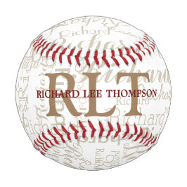 名前をカスタムする付きイニシャルパーソナライズされたモノグラム 野球ボール