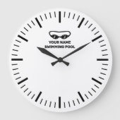 名前をカスタムする付きスイミングプールの大きな壁時計 ラージ壁時計 (正面)