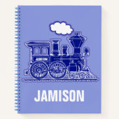 名前をカスタムする付きスチームトレイングラフィック ノートブック (正面)