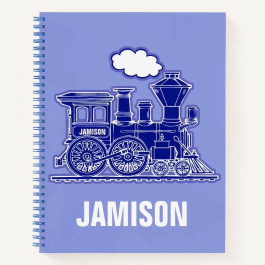 名前をカスタムする付きスチームトレイングラフィック ノートブック (正面)
