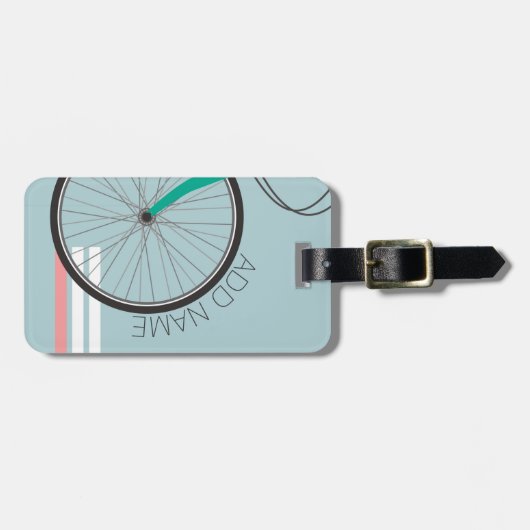 名前をカスタムする付きヒップスター自転車ホイール ラゲッジタグ (正面横)