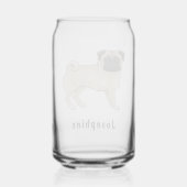 名前をカスタムする付き愛犬かわいい漫画のモップ ガラス缶 (裏面)