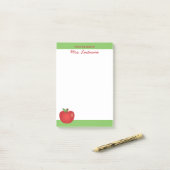 名前をカスタムする付き赤マンガのリンゴ ポストイット (デスク上)