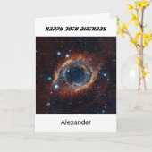 名前をカスタムする任意の年齢の誕生日星雲 カード (黄色い花)