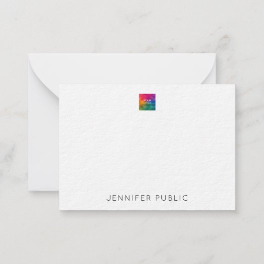 名前をカスタムする会社のロゴをここにアップロード ノートカード (裏面)