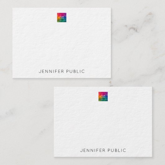 名前をカスタムする会社のロゴをここにアップロード ノートカード (正面/裏面)