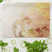 名前をカスタムする修道院60周年宗教 キッチンタオル (折り畳み)