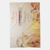 名前をカスタムする修道院60周年宗教 キッチンタオル (縦)