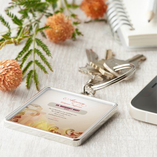 名前をカスタムする修道院60周年宗教 キーホルダー (側面)