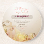 名前をカスタムする修道院60周年宗教 コースター (正面)