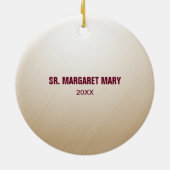 名前をカスタムする修道院60周年宗教 セラミックオーナメント (裏面)