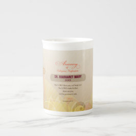 名前をカスタムする修道院60周年宗教 ボーンチャイナマグカップ