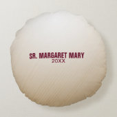 名前をカスタムする修道院60周年宗教 ラウンドクッション (裏面)