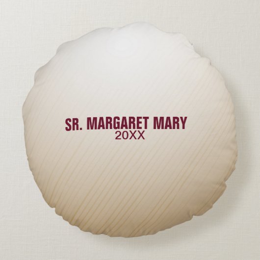 名前をカスタムする修道院60周年宗教 ラウンドクッション (裏面)