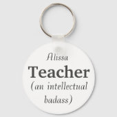 名前をカスタムする先生と知的バタス引用文 キーホルダー (正面)