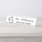 名前をカスタムする先生の感謝からOwl A Note デスクネームプレート (正面)