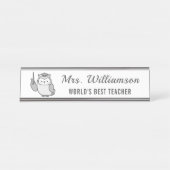 名前をカスタムする先生の感謝からOwl A Note デスクネームプレート (正面)