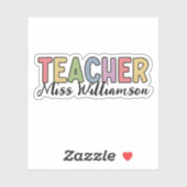 名前をカスタムする先生カラフル先生評価 シール (シート)