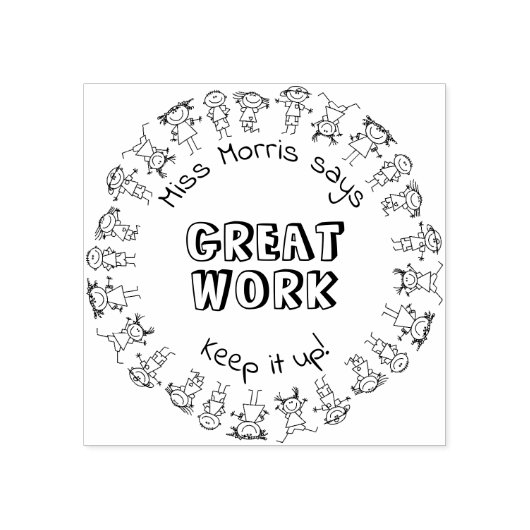 名前をカスタムする先生素晴らしはWork Rubber Stampと言う ラバースタンプ (インプリント)