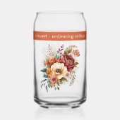 名前をカスタムする内向き孤独な花オレンジ ガラス缶 (裏面)