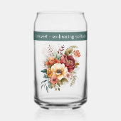 名前をカスタムする内向き孤独な花グリーン ガラス缶 (裏面)