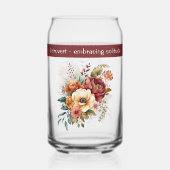 名前をカスタムする内向き孤独な花ピンク ガラス缶 (裏面)